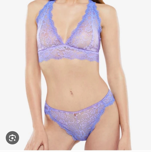 NWT SavageXFenty Blue Ombre Lace Bralette And Brazillian Panty Set size 1x - Picture 6 of 8